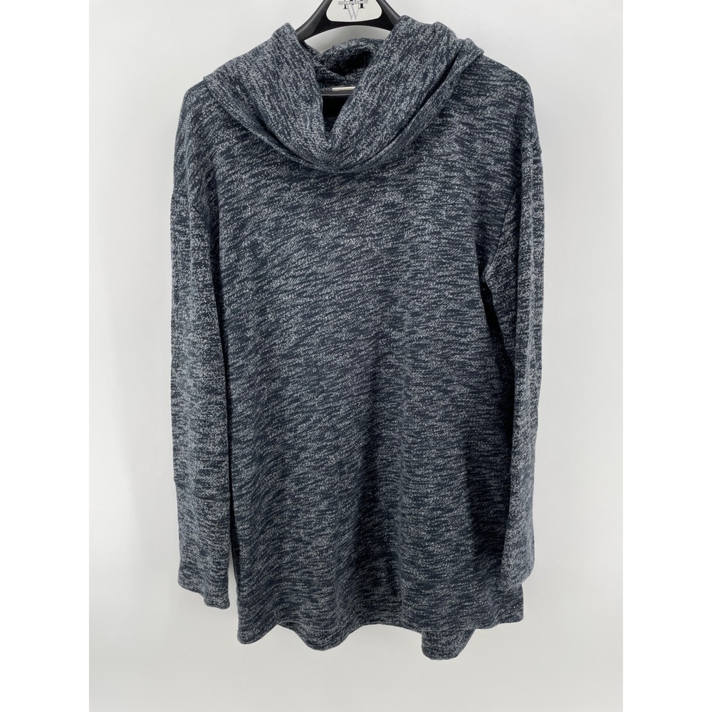 Merona Cowl Neck Sweater Womens XL‎ Gray Space Dye Marled Long Sleeve Pullover